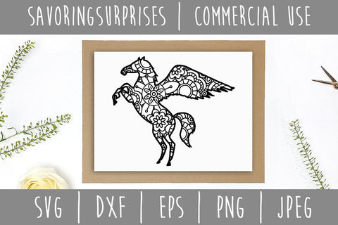 Pegasus Mandala Zentangle SVG SavoringSurprises 