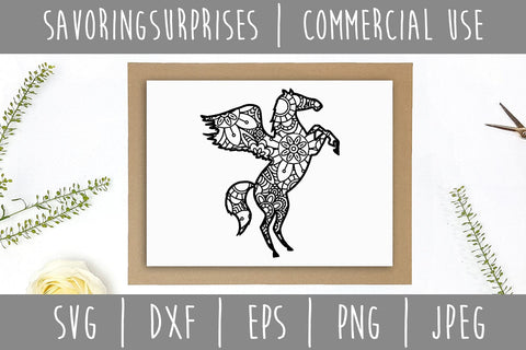 Pegasus Mandala Zentangle SVG SavoringSurprises 
