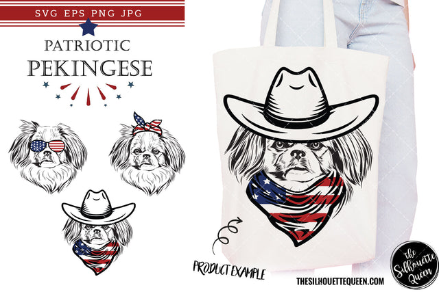 Pekingese Dog Patriotic Cut files and Sublimation SVG Loveleen Kaur 