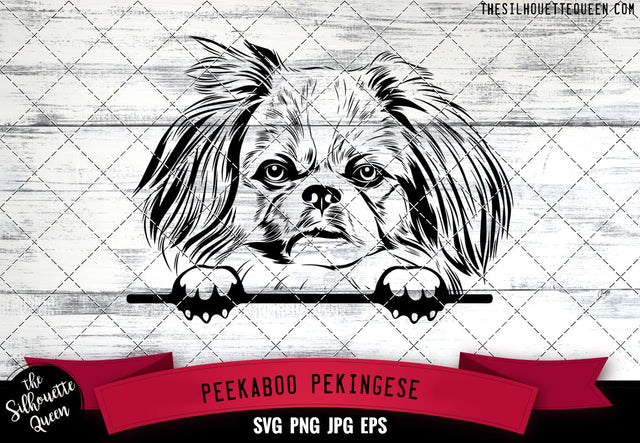 Pekingese Peek A Boo | Peekaboo | Peeking Dog Face SVG for Glowforge, Cricut, Laser, Silhouette, Scan n cut files SVG Loveleen Kaur 