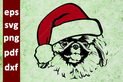 Pekingese Santa Hat Cut File Clipart PNG SVG EPS DXF PDF SVG nikola 