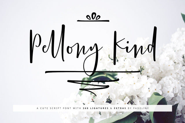 Pellony Kind Cute Script Font Fadeline Std. 