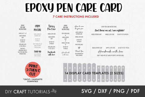 Pen Care Card SVG Bundle SVG DIY Craft Tutorials 