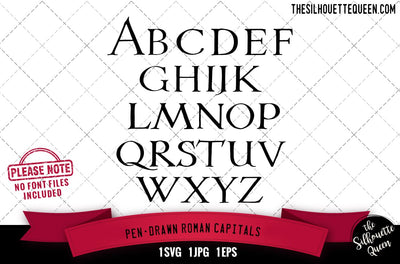 Pen-Drawn Roman Capitals alphabets - ABC letters SVG Loveleen Kaur 