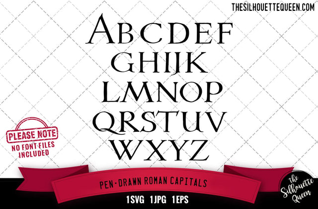 Pen-Drawn Roman Capitals alphabets - ABC letters SVG Loveleen Kaur 