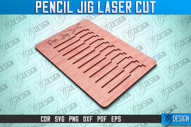 Pen Jig Laser Cut SVG | Teacher Gift SVG Design | School CNC Files SVG Fly Design 