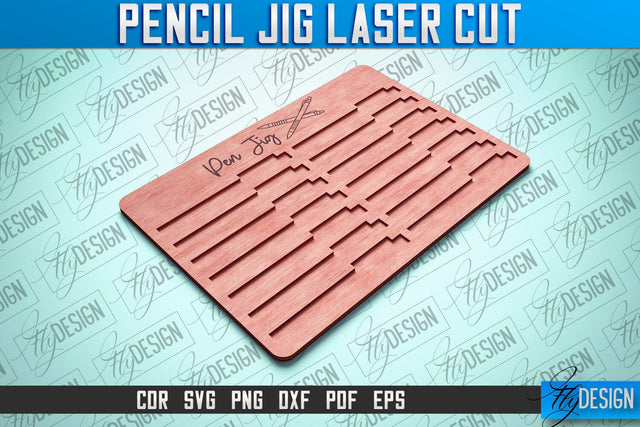 Pen Jig Laser Cut SVG | Teacher Gift SVG Design | School CNC Files SVG Fly Design 