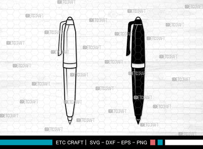 Pen SVG, Fountain Pen Svg, Pen Icon Svg, Ink Pen Svg, Writing Pen Svg, Pen SVG ETC Craft 