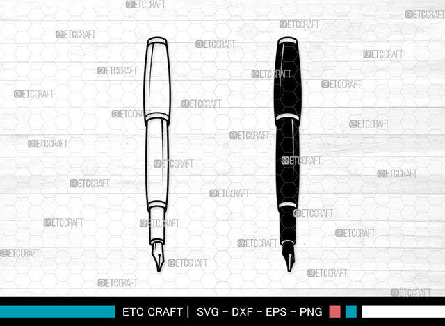Pen SVG, Fountain Pen Svg, Pen Icon Svg, Ink Pen Svg, Writing Pen Svg, Pen SVG ETC Craft 