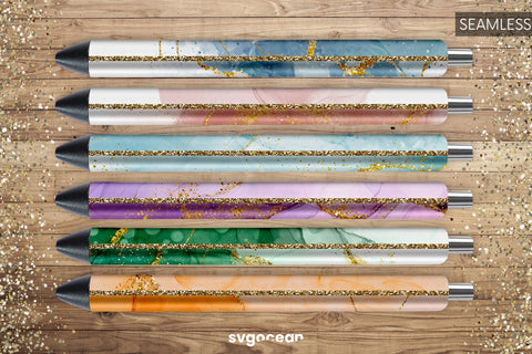 Pen Wrap Marble | Glitter Sublimation Sublimation SvgOcean 