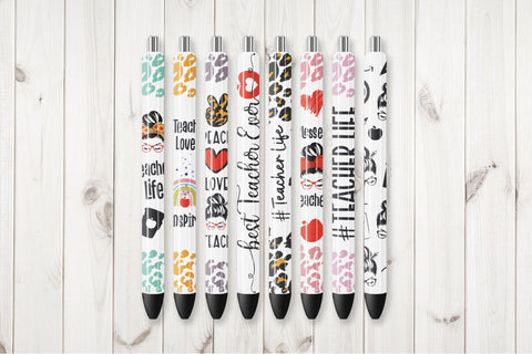 Pen Wrap Teacher SVG Bundle 8 Pen Wraps Waterslides Designs SVG OrangeBrushStudio 