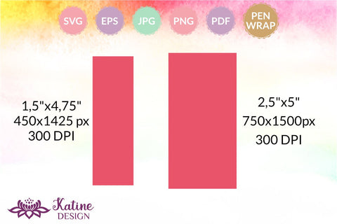 Pen wrap template bundle for sublimation waterslide printing Small and Big. SVG, EPS, JPG, PNG, PDF. SVG KatineDesign 