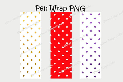 Pen Wrap Template - Gold, Purple and Red Dots - Seamless Digital Template, PNG template wrap Sketch DESIGN ArtStudio 