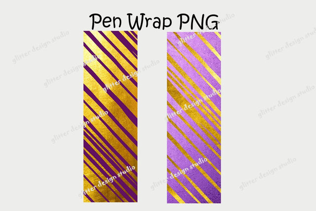 Pen Wrap Template, Purple and Gold Stripes, Seamless Digital Template, PNG template Sketch DESIGN ArtStudio 