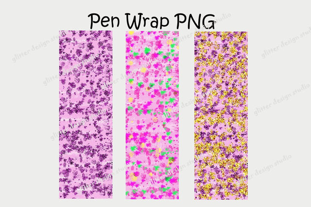 Pen Wrap Template, Purple Pen Wrap Design, Seamless Digital Template, PNG template Sketch DESIGN ArtStudio 