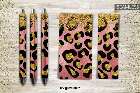 Pen Wraps Leopard Glitter Bundle | PNG | Sublimation Sublimation SvgOcean 