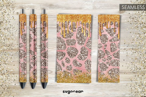 Pen Wraps Leopard Glitter Bundle | PNG | Sublimation Sublimation SvgOcean 