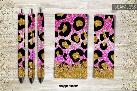 Pen Wraps Leopard Glitter Bundle | PNG | Sublimation Sublimation SvgOcean 