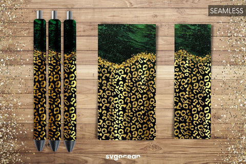 Pen Wraps Marble Gold Leopard Bundle | PNG | Sublimation Sublimation SvgOcean 