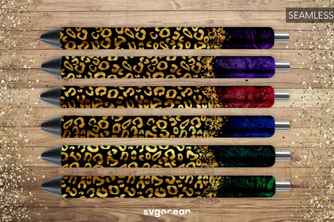 Pen Wraps Marble Gold Leopard Bundle | PNG | Sublimation Sublimation SvgOcean 