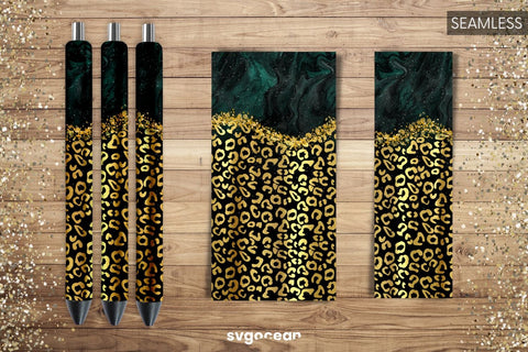 Pen Wraps Marble Gold Leopard Bundle | PNG | Sublimation Sublimation SvgOcean 