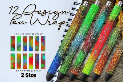 Pen Wraps Sublimation bright colorful gradient glitter texture background Sublimation artnoy 