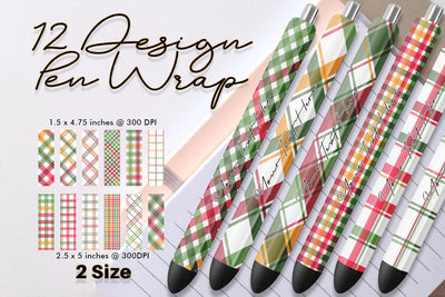 Pen Wraps Sublimation christmas color plaid texture background Sublimation artnoy 