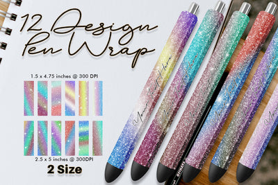 Pen Wraps Sublimation colorful gradient glitter texture background Sublimation artnoy 