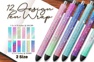 Pen Wraps Sublimation colorful gradient glitter texture background Sublimation artnoy 