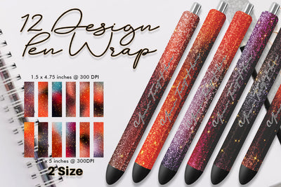 Pen Wraps Sublimation dark orange gradient glitter texture background Sublimation artnoy 