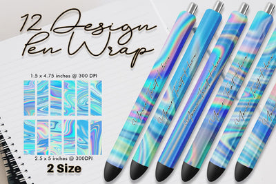 Pen Wraps Sublimation design blue wave texture Sublimation artnoy 