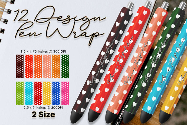 Pen Wraps Sublimation design heart pattern background Sublimation artnoy 