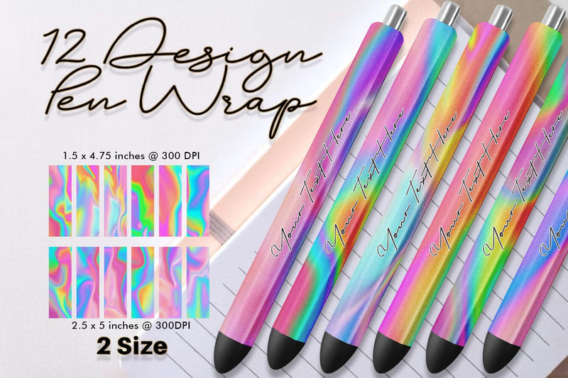 Pen Wraps Sublimation design hologram wave texture Sublimation artnoy 