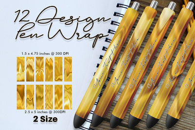 Pen Wraps Sublimation design wave gold texture background Sublimation artnoy 