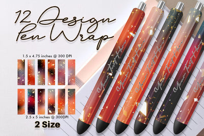 Pen Wraps Sublimation glitter background orange color gradient Sublimation artnoy 