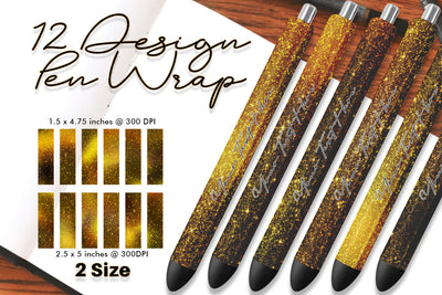 Pen Wraps Sublimation gold gradient glitter texture background Sublimation artnoy 