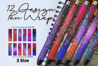 Pen Wraps Sublimation pink color gradient glitter texture background Sublimation artnoy 