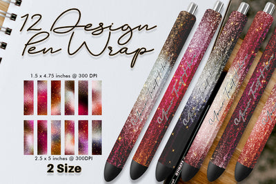 Pen Wraps Sublimation pink gradient glitter texture background Sublimation artnoy 