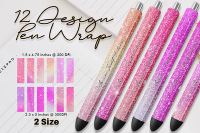 Pen Wraps Sublimation pink gradient glitter texture background Sublimation artnoy 
