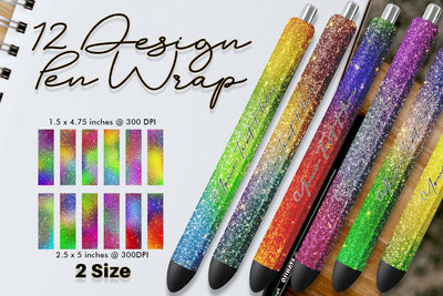 Pen Wraps Sublimation rainbow color gradient glitter texture background Sublimation artnoy 