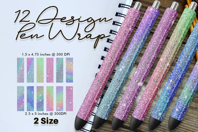 Pen Wraps Sublimation rainbow gradient glitter texture background Sublimation artnoy 