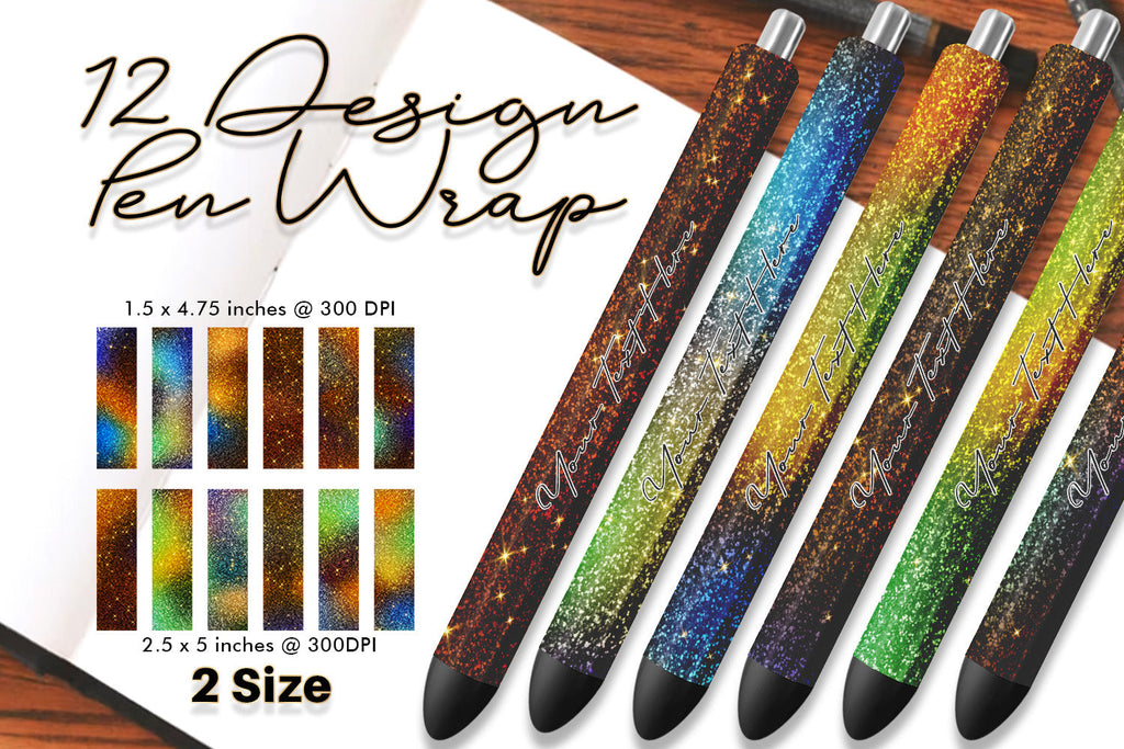 Pen Wraps Sublimation rust gradient glitter texture background - So Fontsy