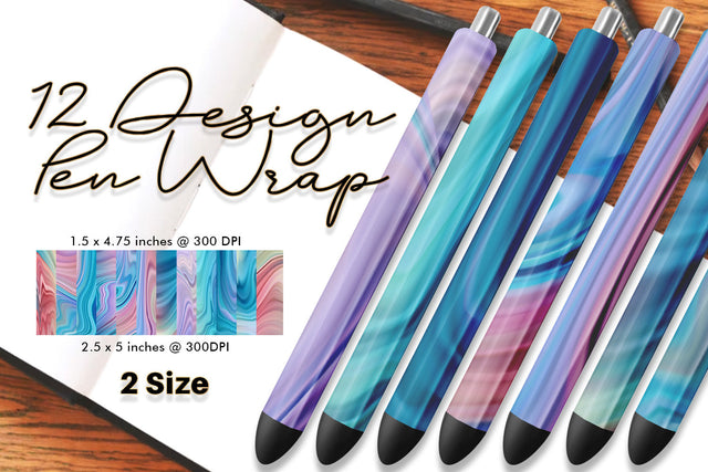 Pen Wraps Sublimation wave texture gradient blue color background Sublimation artnoy 