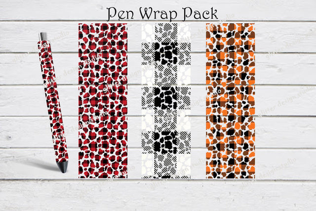 Pen Wraps Template, Buffalo Plaid Cheetah Pen Wrap Design, Pen Wraps Bundle, Buffalo plaid Pen Wrap, Personalized Pen Wrap, Seamless PNG Sublimation ArtStudio 