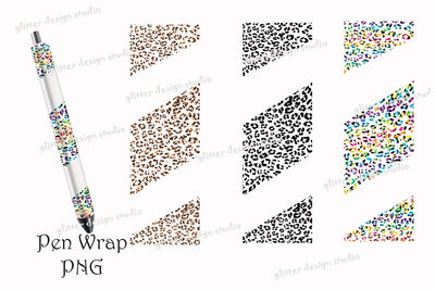 Pen Wraps Template, Rainbow Leopard Pen Wrap Design,Leopard Cheetah Pen Wraps,Leopard Cheetah print ink joy wrap,Half leopard epoxy pen wrap 3D Paper ArtStudio 