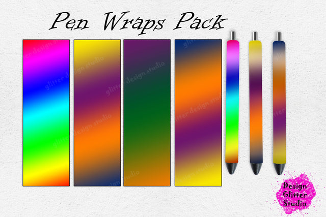 Pen Wraps Template,Gradient Pen Wrap Design,Glitter Pen Wrap,Waterslide Digital Download, Pen Sublimation Template, Epoxy Ink Pen Designs Sublimation ArtStudio 