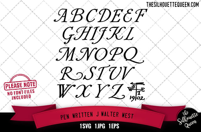 Pen Written. J.Walter West alphabets - ABC letters SVG Loveleen Kaur 
