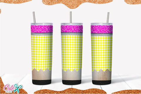 Pencil 20 Oz. Skinny Tumbler wrap sublimation designs Sublimation Cute files 