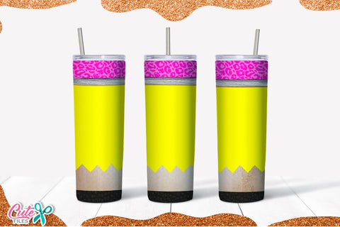 Pencil 20 Oz. Skinny Tumbler wrap sublimation designs Sublimation Cute files 