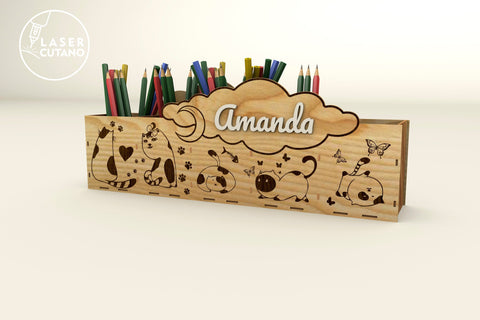Pencil Box Bundle, Pencil Holder, Education Tools, Laser Cut Files, 3D Designs, Mini Design Bundles SVG LaserCutano 